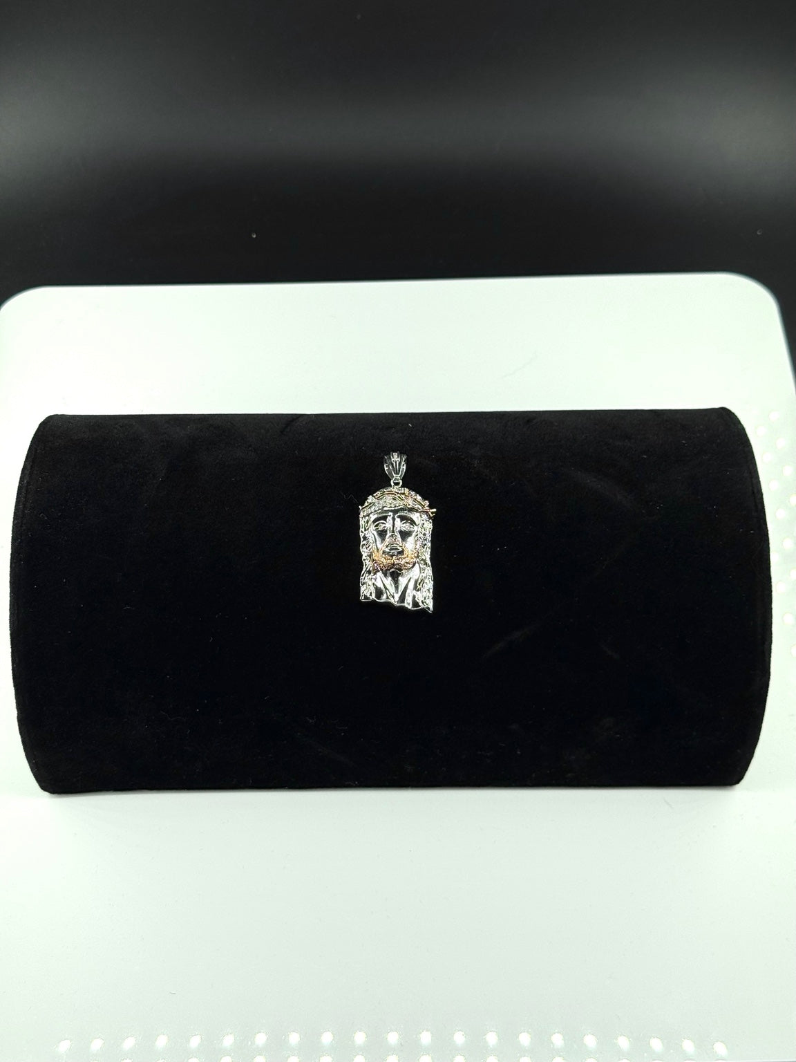 925 sterling silver moissanite religious face pendant