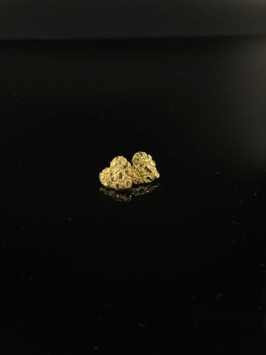 10K gold heart nugget earrings