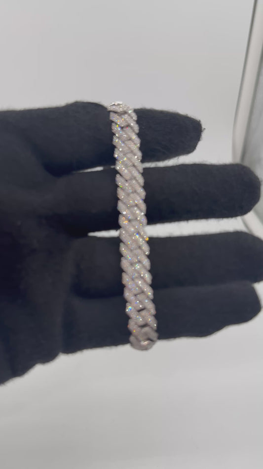 10mm Lab Diamond Cuban Bracelet – 8" | 8.65 CT | 925 Silver