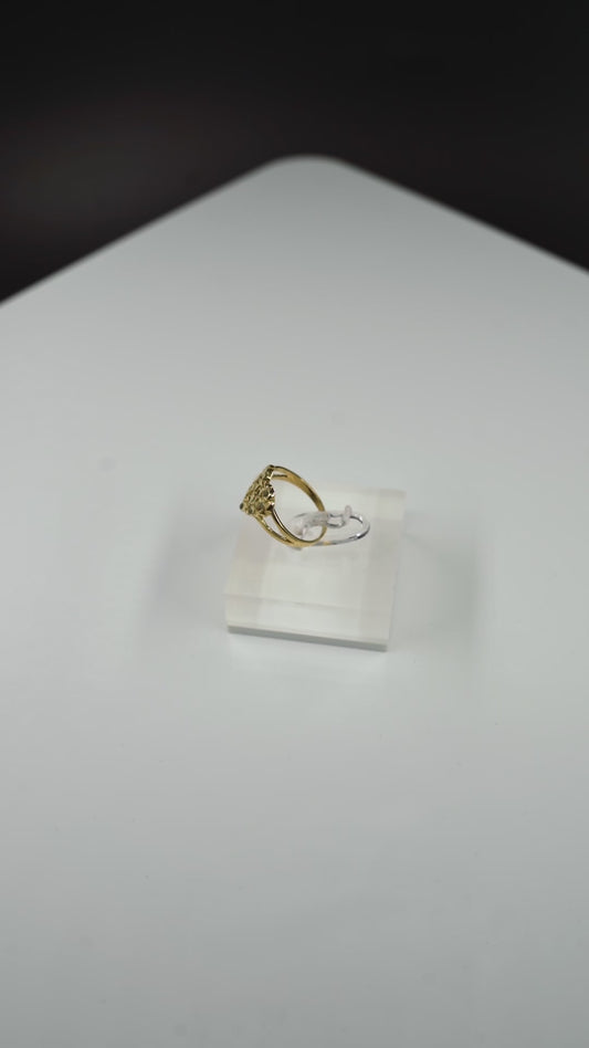 10K Gold Heart Nugget Ring