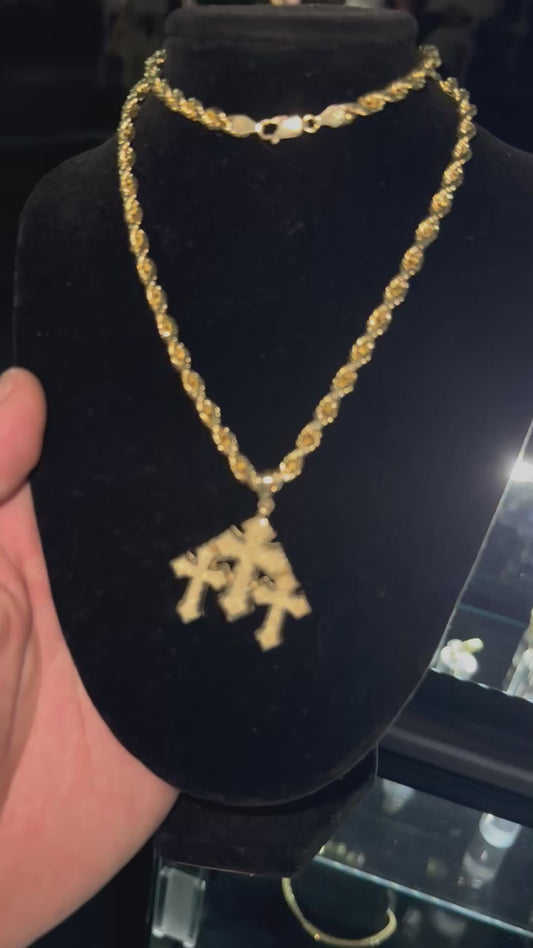 10k Gold 5mm Rope Chain Hollow