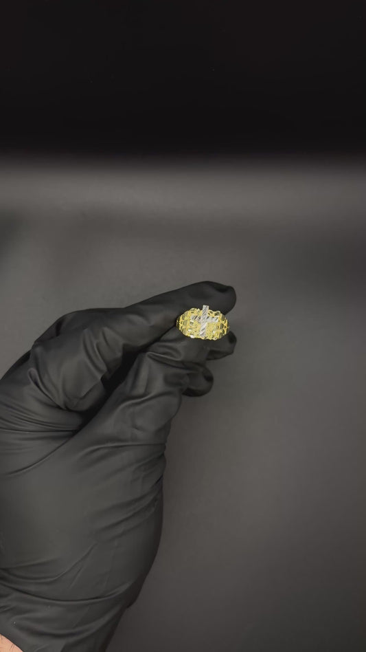 Cross Nugget Ring – Solid 10K Gold – Size 9