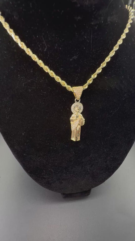 10k Gold San Judas Pendant 1 in