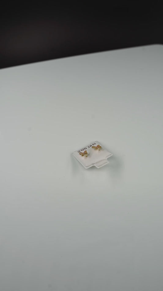 Baby Cross Earrings – 10K Gold with CZ Stones