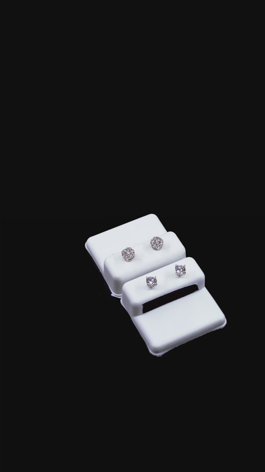 Lab Diamond Stud Earrings - 925 Silver