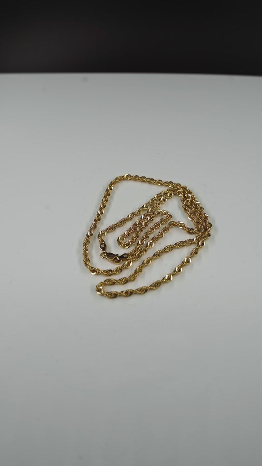 Diamond Cut Rope Chain – 10K Gold (24" 4mm)