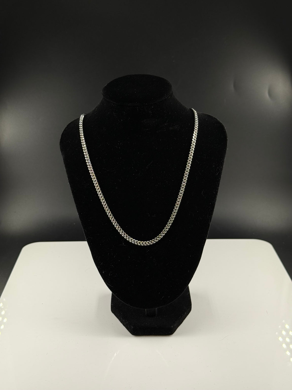 Rhodium plated Miami Cuban necklace 22 inch 4mm