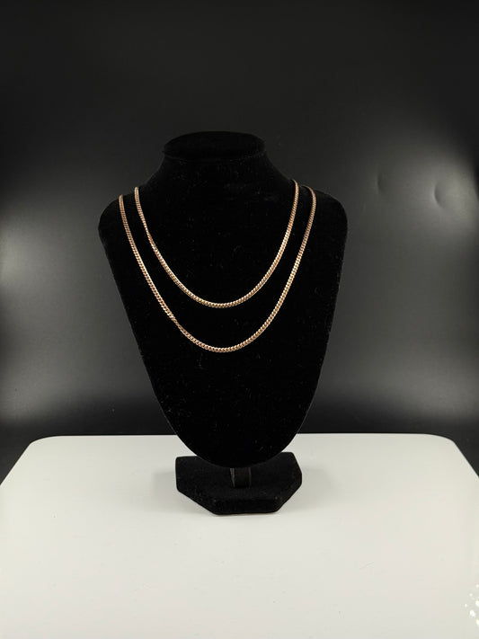 Rose tone Miami Cuban necklace 18 inch 2.5mm